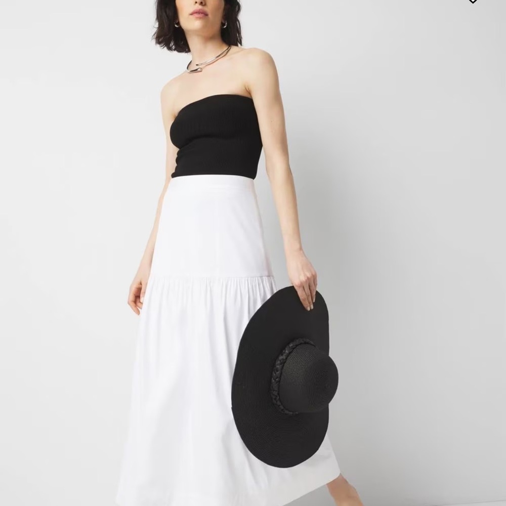 White House Black Market Black and White A-Line Skirt